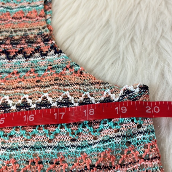 Signature 1 Studio Ladies Striped Knit Cover Up Fringe Vest - Picture 7 of 11